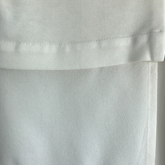 A.L.C. White Silk Mock Turtleneck with Exposed Zip - Picture 2 of 5